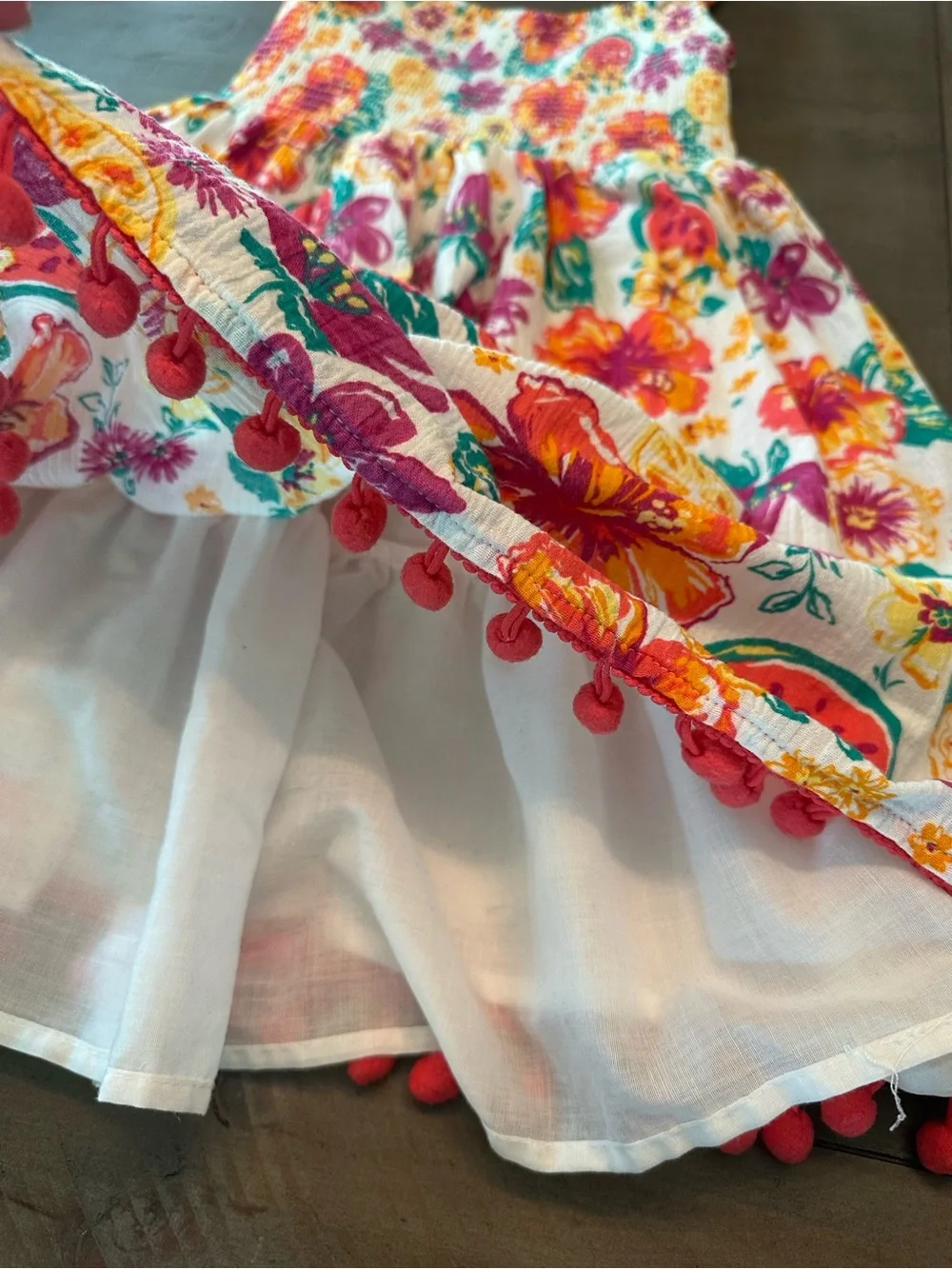 Girls Joie Kids Sundress with Orange & Pink Flowers